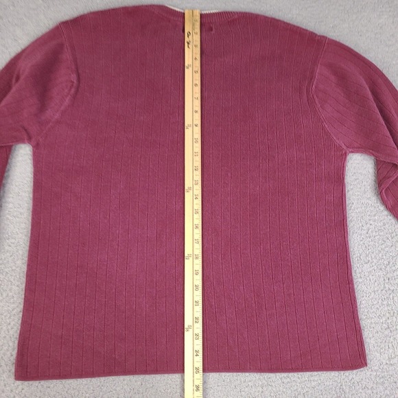 Vintage Aeropostale Sweater Mens Medium Red Burgundy V-Neck Long Sleeve Pullover - Picture 12 of 15